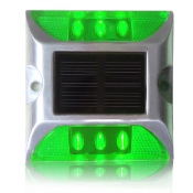 Plot Routier LED Solaire Clignotant Vert 6 Leds