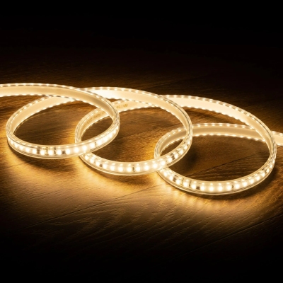 Ruban LED Dimmable 220V AC 120LED/m IP65 Blanc Chaud Sur mesure Largeur14mm  Coupe tous les 10cm