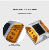 Plot Routier LED Solaire Clignotant Orange 6 Leds