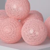 Guirlande LED 20 Boules Rose 