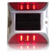 Plot Routier LED Solaire Fixe Rouge 6 leds