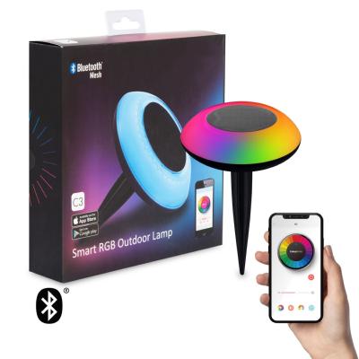 Balise LED Solaire Extérieur RGBW sur Piquet avec Contrôle Bluetooth Smartphone
