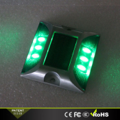 Plot Routier LED Solaire Fixe Vert 6 Leds
