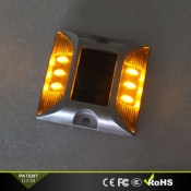 Plot Routier LED Solaire Clignotant Orange 6 Leds