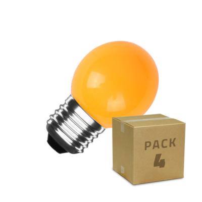 Pack 4 Ampoules LED E27 G45 3W Orange