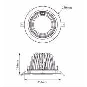 Projecteur LED Samsung 120lm/w Rond Orientable 60W Argenté Lifud