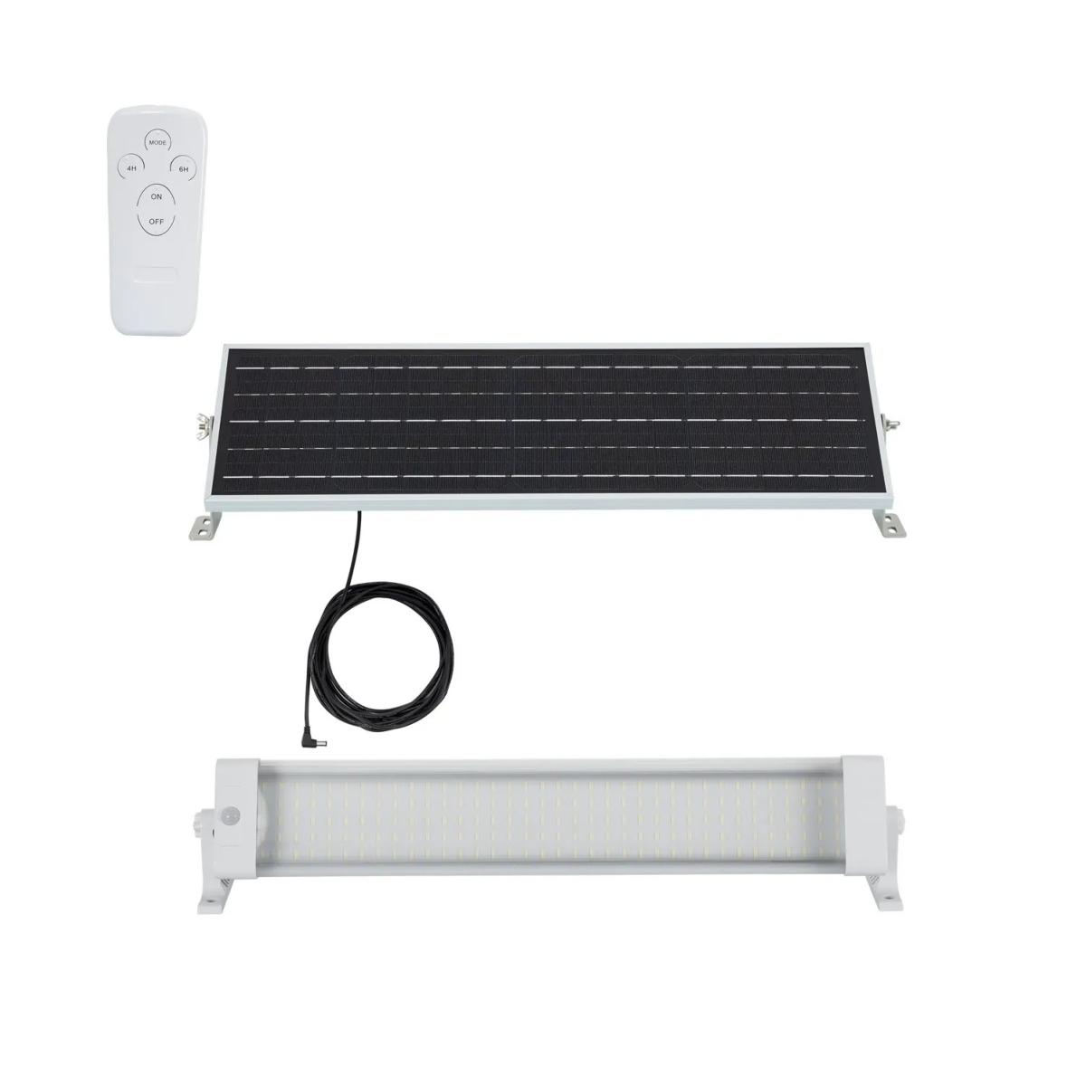 Réglette LED Solaire 20W avec Détecteur de Mouvement PIR 3200lm IP65