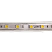 Ruban LED Dimmable 220V AC 60LED/m IP65 Blanc Chaud Sur mesure Largeur14mm  Coupe tous les 100cm