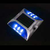 Plot Routier LED Solaire Fixe Bleu 6 Leds