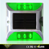 Plot Routier LED Solaire Clignotant Vert 6 Leds