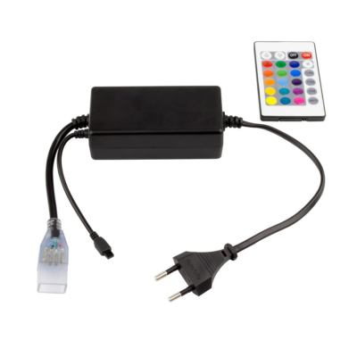 CONTROLEUR RUBAN LED 220V RGB Ultra Power avec TELECOMMANDE IR 24 TOUCHES