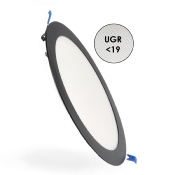 Dalle LED Ronde Noire 20w CCT Coupe 205mm