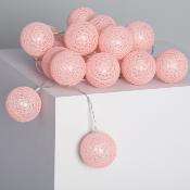 Guirlande LED 20 Boules Rose 