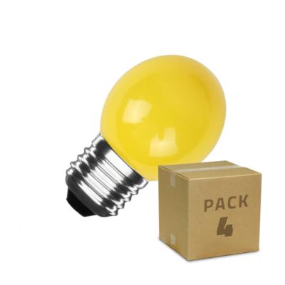 Pack 4 Ampoules LED E27 G45 3W Jaune