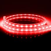 Ruban LED Dimmable 220V AC 60LED/m IP65 Rouge Sur mesure Largeur14mm  Coupe tous les 100cm