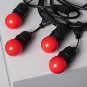  Kit Guirlande Waterproof 5.5 m Noire avec 8 ampoules LED E27G45 3W Couleurs