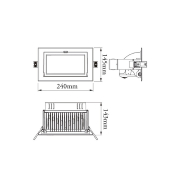 Projecteur LED Samsung 130lm/w Orientable Rectangulaire 60w Noir Lifud