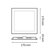 Dalle LED Carré Noire 12w CCT Coupe 155x155mm
