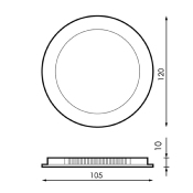 Dalle LED Ronde  Silver 6w CCT Coupe 100mm