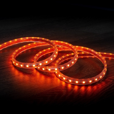 Ruban LED Dimmable 220V AC 60LED/m IP65 Orange Sur mesure Largeur14mm  Coupe tous les 100cm