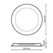 Dalle LED Ronde Noire 9w CCT Coupe 135mm