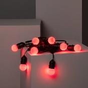  Kit Guirlande Waterproof 5.5 m Noire avec 8 ampoules LED E27G45 3W Couleurs