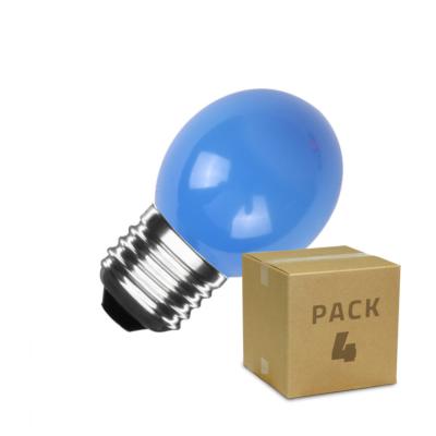 Pack 4 Ampoules LED E27 G45 3W Bleue
