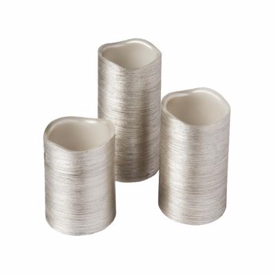  Bougies LED Argentée lot de 3                                       