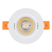 Spot LED Downlight COB Orientable Rond 7W Blanc 70mm