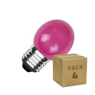 Pack 4 Ampoules LED E27 G45 3W Rose