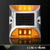 Plot Routier LED Solaire Fixe Orange 6 Leds