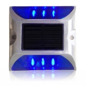 Plot Routier LED Solaire Clignotant Bleu 6 Leds