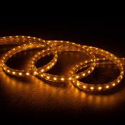 Ruban LED Dimmable 220V AC 60LED/m IP65 Jaune Ambre Sur mesure Largeur14mm  Coupe tous les 100cm