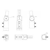 Adaptateur Orientable 90°Ø44mm pour luminaire Eclairage Public Gris