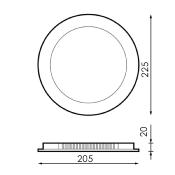 Dalle LED Ronde  Silver 20w CCT Coupe 205mm