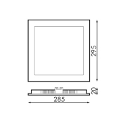 Dalle LED Carré Silver 25w CCT Coupe 285x285mm