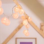 Guirlande LED 20 Boules Rose 