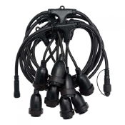  Kit Guirlande Waterproof 5.5 m Noire avec 8 ampoules LED E27G45 3W Couleurs