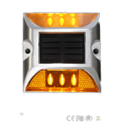 Plot Routier LED Solaire Clignotant Orange 6 Leds