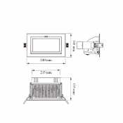 Projecteur LED Samsung 120lm/w Orientable Rectangulaire 28W Noir Lifud