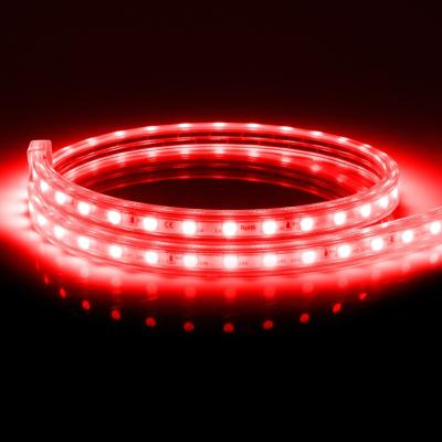 Ruban LED Dimmable 220V AC 60LED/m IP65 Rouge Sur mesure Largeur14mm  Coupe tous les 100cm