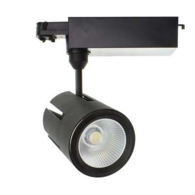 Spot LED Gatling Noir 40w pour Rail Triphasé