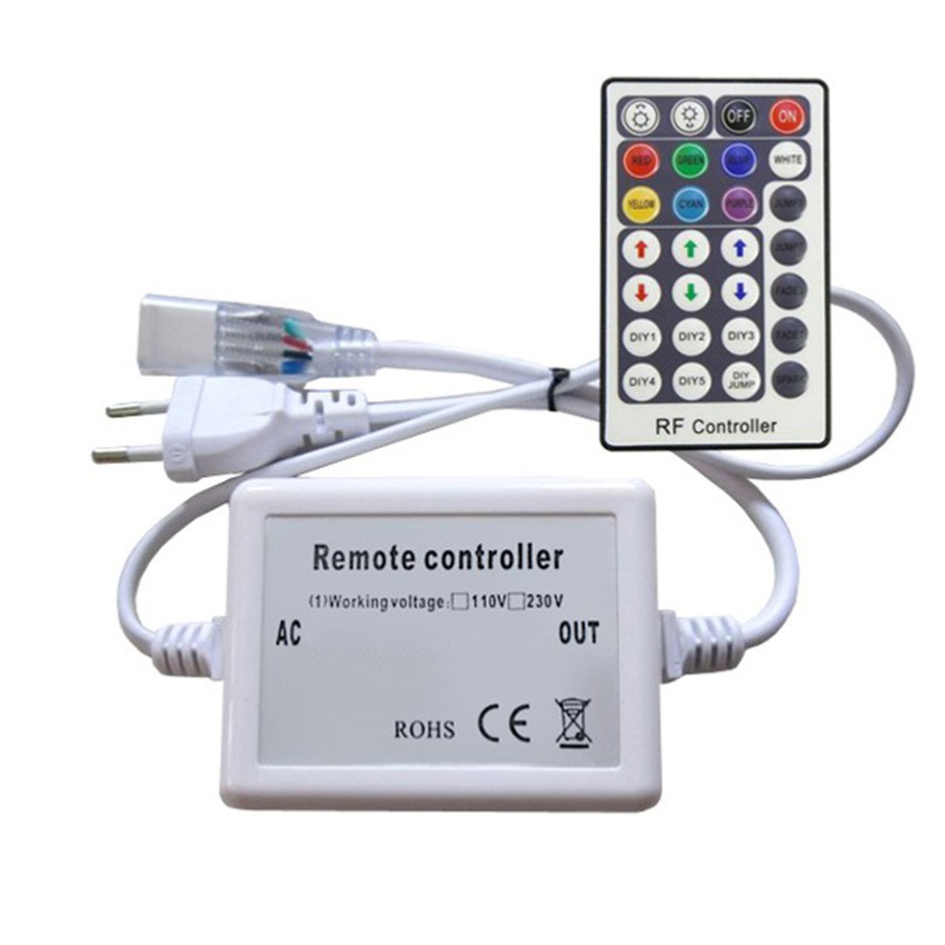 Contrôleur Rubans LED RGB 220V AC Télécommande RF 28 Touches - Ledkia