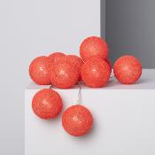 Guirlande LED 20 Boules Rouge