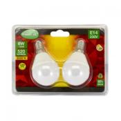  Pack 2 Ampoules LED E14 P45 6W 520 lumens 3000K